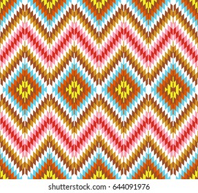 Tribal seamless colorful geometric pattern. Ethnic vector texture.Traditional ornament.