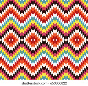 Tribal seamless colorful geometric pattern. Ethnic vector texture.Traditional ornament.