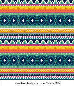 Tribal seamless colorful geometric pattern. Ethnic striped vector texture.Traditional ornament.