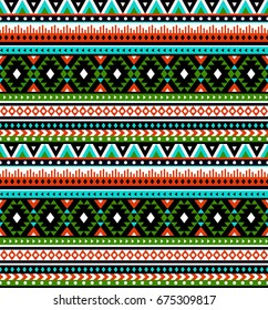 Tribal seamless colorful geometric pattern. Ethnic striped vector texture.Traditional ornament.