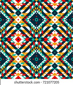 Tribal seamless colorful geometric pattern. Ethnic vector texture.Traditional ornament.