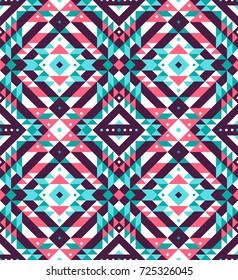 Tribal seamless colorful geometric pattern. Ethnic vector texture.Traditional ornament.