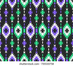 Tribal seamless colorful geometric pattern. Ethnic vector texture.Traditional ornament.