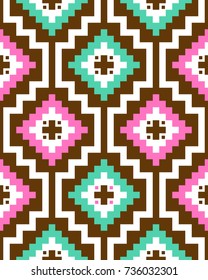 Tribal seamless colorful geometric pattern. Ethnic vector texture.Traditional ornament.