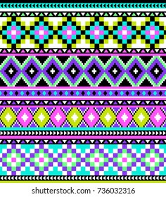 Tribal seamless colorful geometric pattern. Ethnic striped vector texture.Traditional ornament.