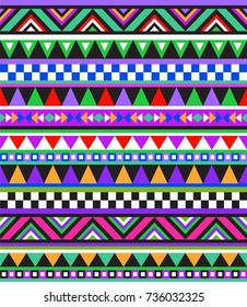 Tribal seamless colorful geometric pattern. Ethnic striped vector texture.Traditional ornament.