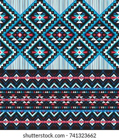 Tribal nahtlose farbige geometrische Muster. Ethnische Vektorstruktur.Traditionelle Ornamente.