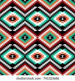 Tribal seamless colorful geometric pattern. Ethnic vector texture.Traditional ornament.