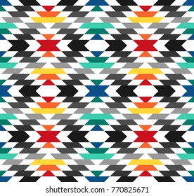 Tribal seamless colorful geometric pattern. Ethnic vector texture.Traditional ornament.