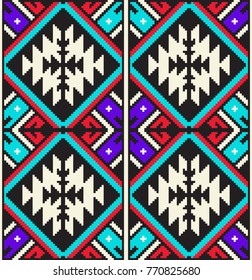 Tribal seamless colorful geometric pattern. Ethnic vector texture.Traditional ornament.