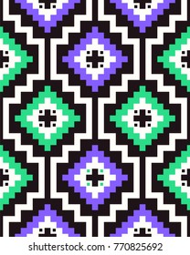 Tribal seamless colorful geometric pattern. Ethnic vector texture.Traditional ornament.