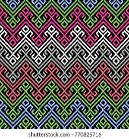 Tribal seamless colorful geometric pattern. Ethnic vector texture.Traditional ornament.