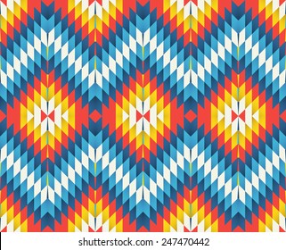 Tribal seamless colorful zigzag geometric pattern.