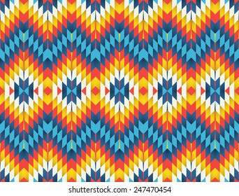 Tribal seamless colorful zigzag geometric pattern.