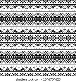 Tribal seamless ethnic pattern. Traditional pattern vector in black and white color