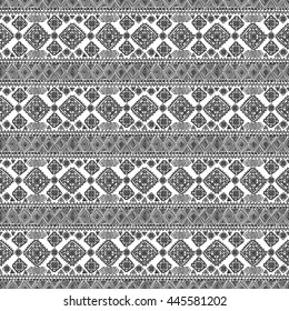 Tribal seamless geometric pattern, traditional ethnic motifs in folk style, texture, background.