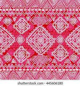 Tribal seamless geometric pattern, traditional ethnic motifs in folk style, texture, background.