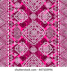 Tribal seamless geometric pattern, traditional ethnic motifs in folk style, texture, background.