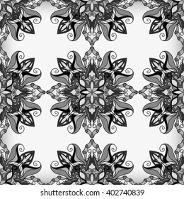 Tribal seamless image. Ethnic, fabric, motifs. Vector, Abstract Flower Mandala. Decorative elements for design. The religion of Islam. India, Gypsy, Arabic.