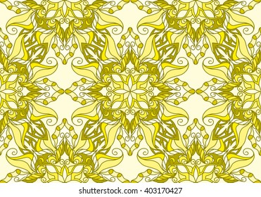 Tribal seamless image. Ethnic, fabric, motifs. Vector, Abstract Flower Mandala. Decorative elements for design. The religion of Islam. India, Gypsy, Arabic.