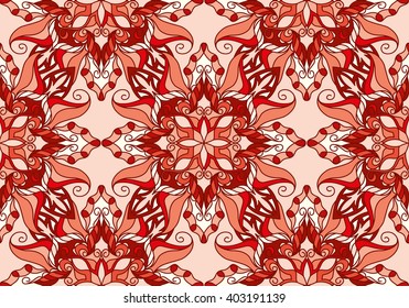 Tribal seamless image. Ethnic, fabric, motifs. Vector, Abstract Flower Mandala. Decorative elements for design. The religion of Islam. India, Gypsy, Arabic.