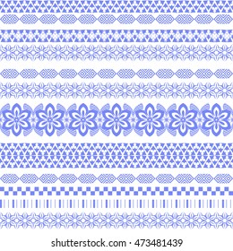 Tribal seamless pattern. Abstract background with ethnic ornament. Seamless background with different geometric shapes. Vector illustration