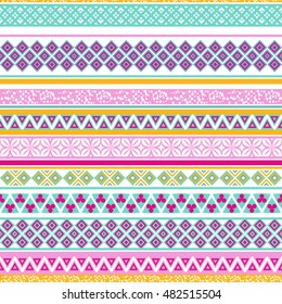 Tribal seamless pattern. Abstract background with ethnic ornament. background with different geometric shapes. Vector illustration
