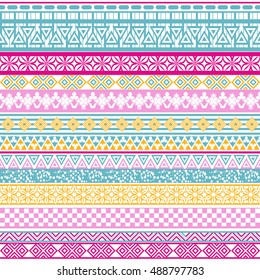 Tribal seamless pattern. Abstract background with ethnic ornament. background with different geometric shapes. Vector illustration