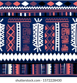 Tribal seamless pattern. African aztec abstract geometric art print. ethnic navajo vector background. Illustration for fashion textile print. Wallpaper, cloth design, fabric, paper, and cover.