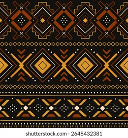 Padrão tribal sem emenda. Roupa de lama africana. Impressão étnica.