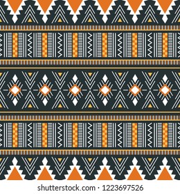 Tribal Seamless Pattern. African Print. Ethnic Geometric Design. Cloth Kente.