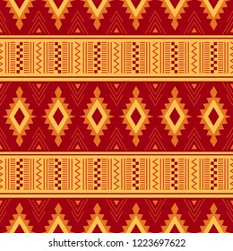 Tribal seamless pattern. African print. Ethnic geometric design. Cloth Kente.