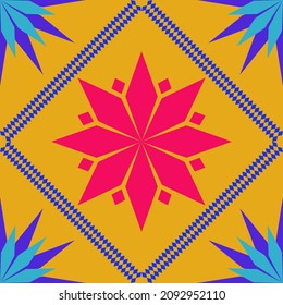 Tribal seamless pattern. African print. Ethnic geometric design. Cloth kente.