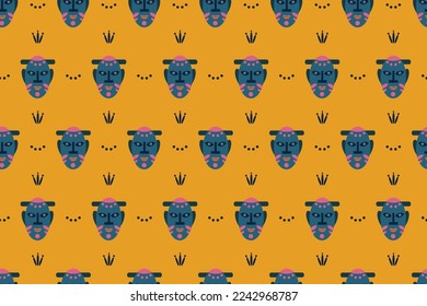 Tribal seamless pattern. African print. Colorful abstract background. Hand drawn vector illustration EPS 10. Vector illustration