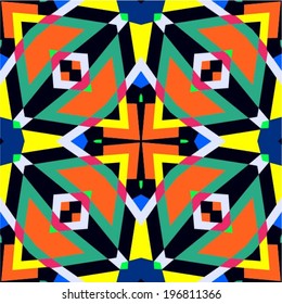 Tribal seamless pattern, African traditional ornament, symmetric ornament, vector