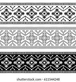 Tribal seamless pattern of the Aztec national ornament