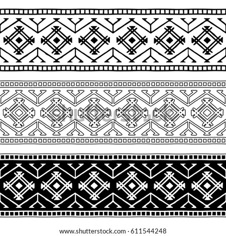 Tribal seamless pattern of the Aztec national ornament