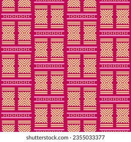 Antecedentes tribales sin fisuras de estilo étnico. Ornamento vertical azteca para impresión en papel, tela étnica y textil. Diseño con motivos folclóricos tradicionales.