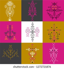 Tribal seamless pattern - Berber native signs ,ethnic background