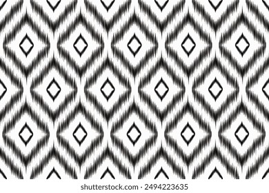 Tribal seamless pattern. Black textured elements on the white background
Fashion ikat chevron wallpaper Vector illustration in ethnic style Download
preview or high-quality Adobe Illustrator EPS 