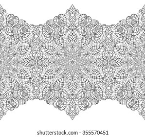 Tribal seamless pattern border,background.East Vintage vector,decorative ornament. Hand drawn background.Islam,Arabic,Indian,ottoman motifs.Abstract Tribal ,ethnic texture.Orient, symmetry lace,fabric
