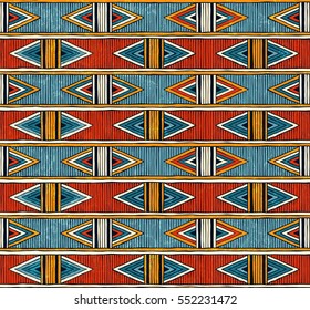 Tribal seamless pattern. Colorful abstract background. Hand drawn vector illustration EPS10