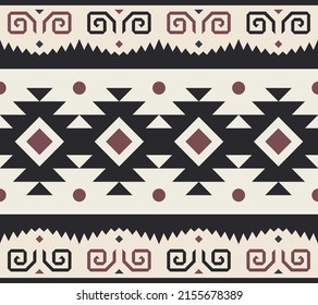 Tribal Seamless Pattern. Ethnic Geometric Vector Background. Aztec, Mayan or Inca Style