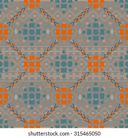 Tribal seamless pattern. Ethnic hipster backdrop. Aztec geometric print. Vector illustration. EPS 10