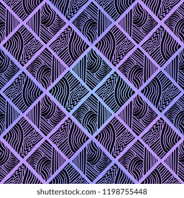 Tribal seamless pattern with geometric vector abstract style. Modern colorful ancient ethnic doodle drawing for fashion trendy multicolor.