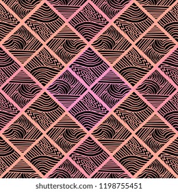 Tribal seamless pattern with geometric vector abstract style. Modern colorful ancient ethnic doodle drawing for fashion trendy multicolor.