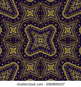 Tribal seamless pattern graphic design. Arabesque geometric texture. Scarf print in ethnic style. Mosaic motifs in moroccan style.
