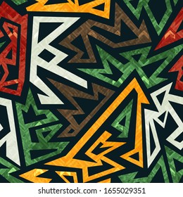 Tribal seamless pattern with grunge effect