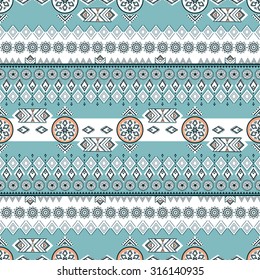 Tribal seamless pattern, indian ornamental background