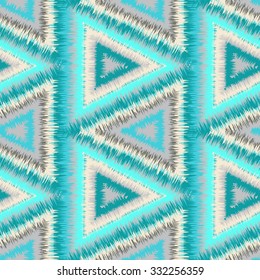  tribal seamless pattern of triangles - vector illustration